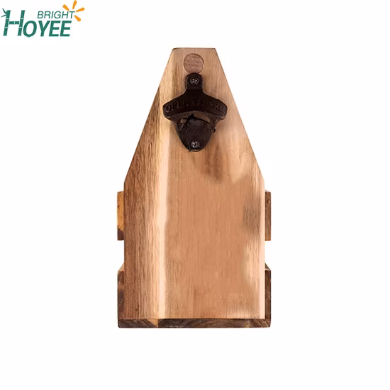 우드 맥주 6팩 캐리어 바구니(병따개 포함)